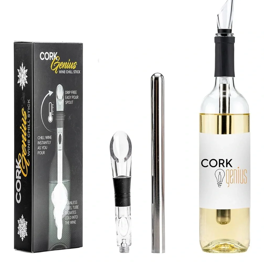 Cork Genius Wine Chill Stick New In Box